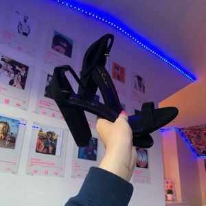 lulus taylor black suade heels